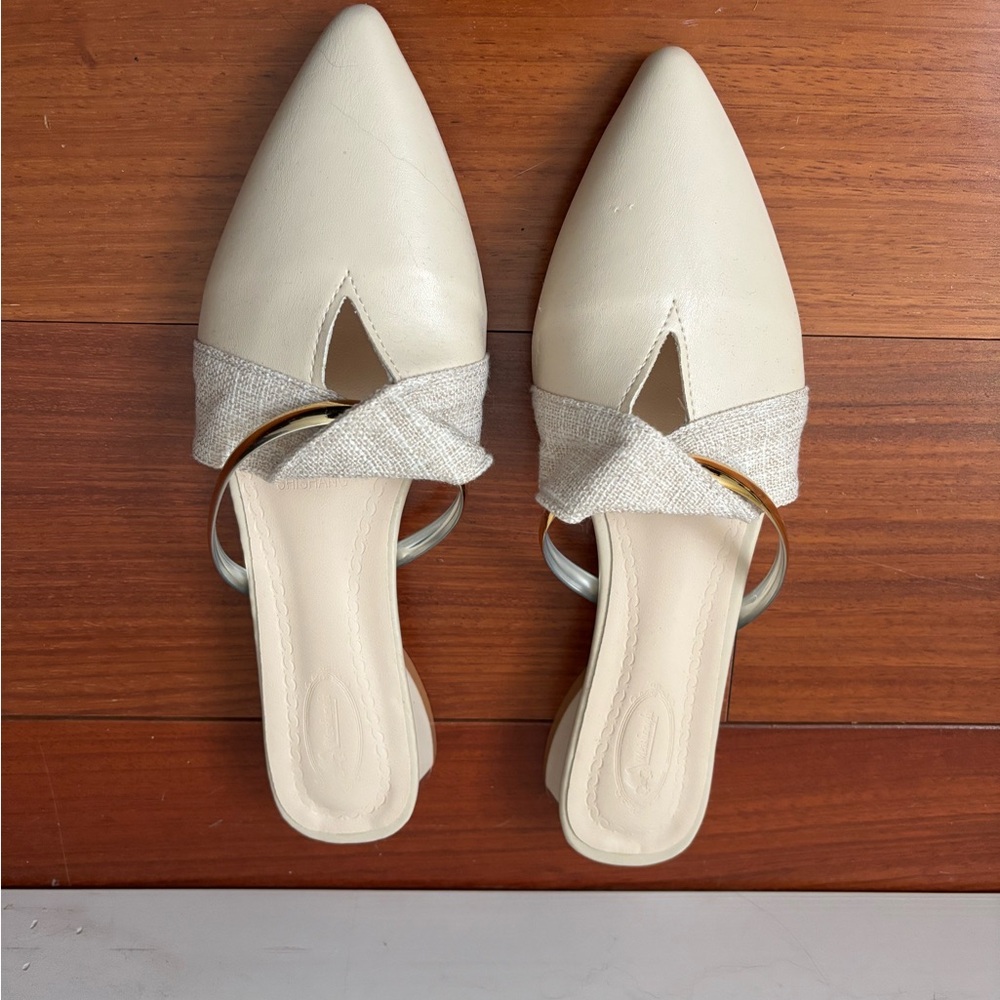 Elegant Cream Women's Slip-On Shoes